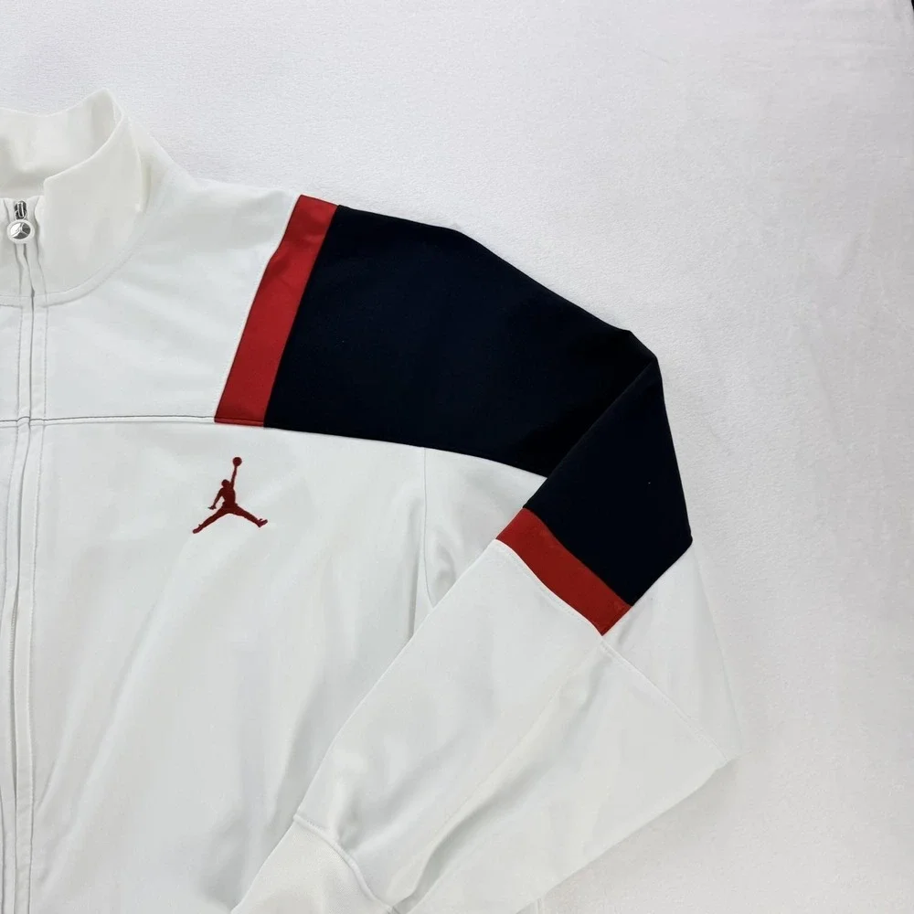 Jordan Jacket Mens 3XL White Red Black Full Zip Track Colorblock Jumpman Logo